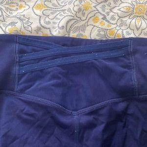 Fabletics blue leggings with 3 back pockets. Gently used